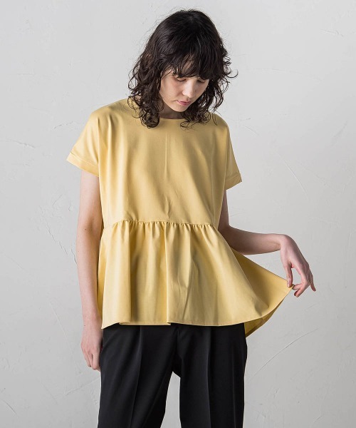 la.f…(ラエフ)の「マシュマロポンチペプラムカットソー≪洗濯機で洗える≫(Tシャツ/カットソー・レディース・オフホワイト/ブラック/グリーン/イエロー・9号)」の4枚目の写真