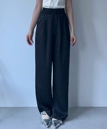 MAINLYTRULY | サテン ラインストーン パンツ(その他パンツ)