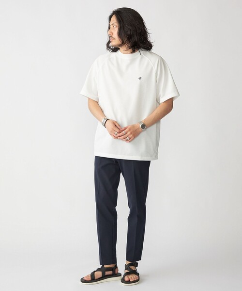 SHIPS(シップス)の「【WEB限定】SHIPS:〈接触冷感・吸水速乾等〉STORATECH(TM) ワンポイントロゴ 鹿の子 Tシャツ(Tシャツ/カットソー・メンズ・ベージュ/ブラック/ホワイト/ネイビー・SMALL/X-LARGE/LARGE/MEDIUM)」の5枚目の写真