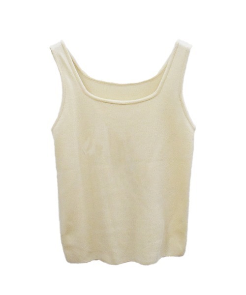 スクエアネックニットタンクトップ／square neck knit tanktop