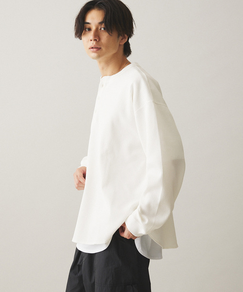 417 EDIFICE（フォーワンセブンエディフィス）の「”PERFECTECH” サーマルクルーネック（Tシャツ/カットソー・メンズ・ホワイト/ブラック・MEDIUM/LARGE）」の6枚目の写真