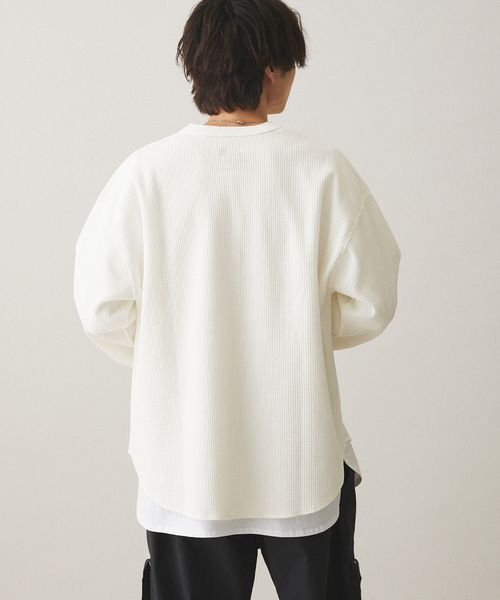 417 EDIFICE（フォーワンセブンエディフィス）の「”PERFECTECH” サーマルクルーネック（Tシャツ/カットソー・メンズ・ホワイト/ブラック・MEDIUM/LARGE）」の7枚目の写真