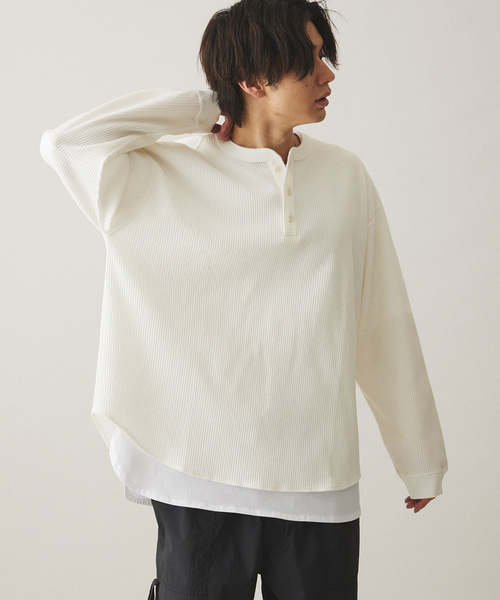 417 EDIFICE（フォーワンセブンエディフィス）の「”PERFECTECH” サーマルクルーネック（Tシャツ/カットソー・メンズ・ホワイト/ブラック・MEDIUM/LARGE）」の9枚目の写真