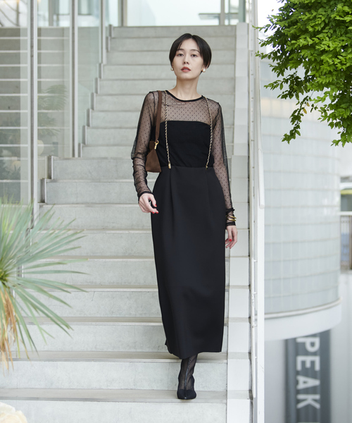 Rouge vif Anna(ルージュヴィフアンナ)の「ドットチュールシアーTシャツ(Tシャツ/カットソー・レディース・ブラック/ホワイト・フリー)」の12枚目の写真