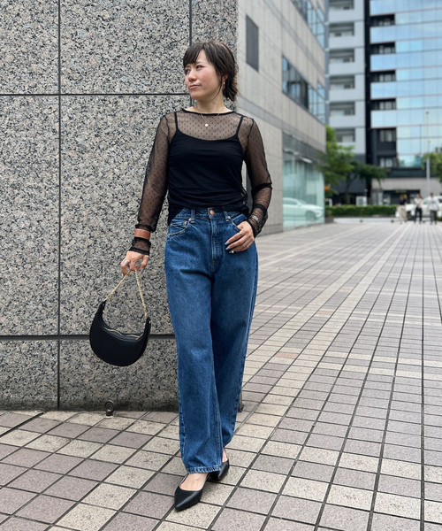 Rouge vif Anna(ルージュヴィフアンナ)の「ドットチュールシアーTシャツ(Tシャツ/カットソー・レディース・ブラック/ホワイト・フリー)」の13枚目の写真