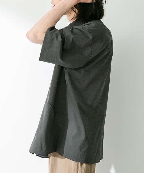 URBAN RESEARCH Sonny Label(アーバンリサーチサニーレーベル)の「『接触冷感』『吸水速乾』カットソーシャツ(シャツ/ブラウス・メンズ・チャコールグレー/ホワイト/グリーン系その他/ネイビー・MEDIUM/LARGE)」の10枚目の写真