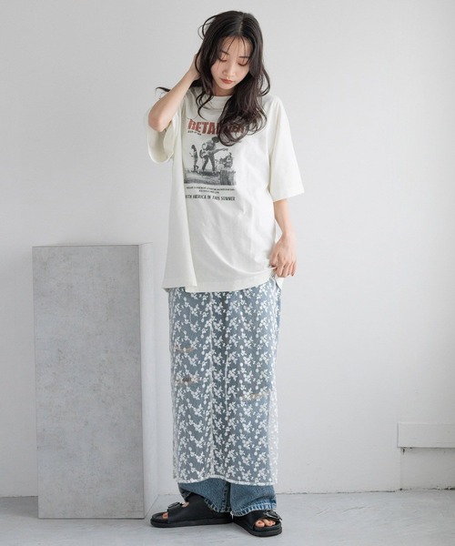 LOWRYS FARM（ローリーズファーム）の「レースレイヤードスカート　　137693（スカート・レディース・アイボリー/ブラック・FREE）」の5枚目の写真