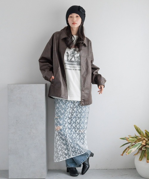 LOWRYS FARM（ローリーズファーム）の「レースレイヤードスカート　　137693（スカート・レディース・アイボリー/ブラック・FREE）」の7枚目の写真