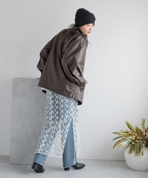 LOWRYS FARM（ローリーズファーム）の「レースレイヤードスカート　　137693（スカート・レディース・アイボリー/ブラック・FREE）」の9枚目の写真