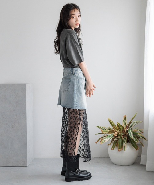 LOWRYS FARM（ローリーズファーム）の「レースレイヤードスカート　　137693（スカート・レディース・アイボリー/ブラック・FREE）」の14枚目の写真