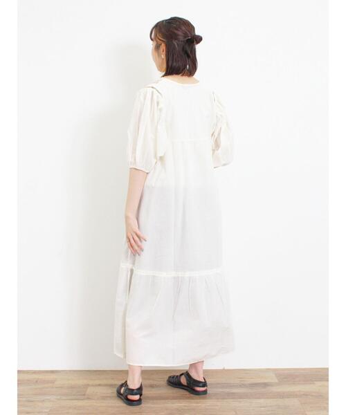 Samansa Mos2（サマンサ モスモス）の「刺繍スキッパーワンピース（ワンピース・レディース・ブルー/オフホワイト/キナリ/ブラック・F）」の18枚目の写真