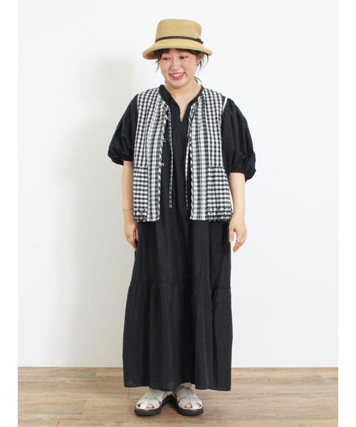 Samansa Mos2（サマンサ モスモス）の「刺繍スキッパーワンピース（ワンピース・レディース・ブルー/オフホワイト/キナリ/ブラック・F）」の12枚目の写真