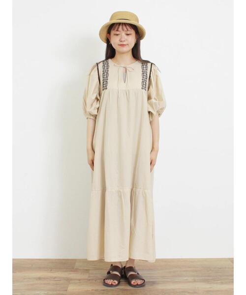 Samansa Mos2（サマンサ モスモス）の「刺繍スキッパーワンピース