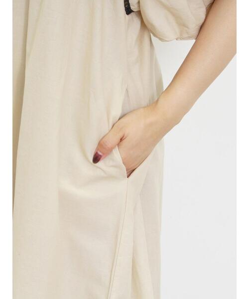 Samansa Mos2（サマンサ モスモス）の「刺繍スキッパーワンピース（ワンピース・レディース・ブルー/オフホワイト/キナリ/ブラック・F）」の5枚目の写真