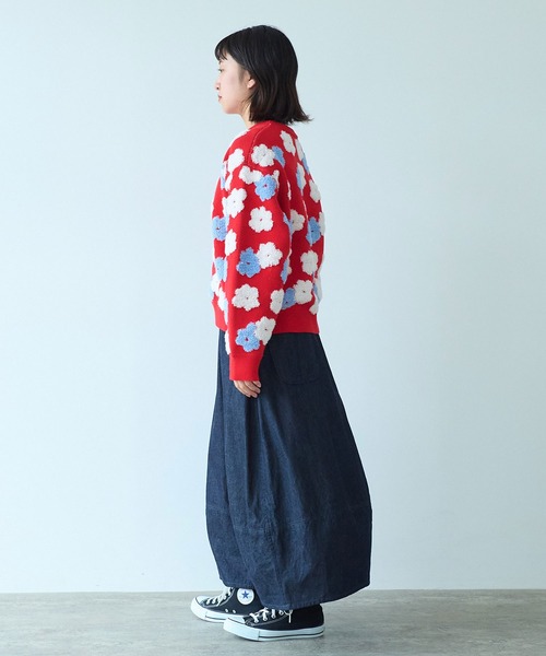 週末限定値下げbulle de savon 7oz denim コクーンスカート bulle de savon（ビュルデサボン）の「△7oz denim コクーン