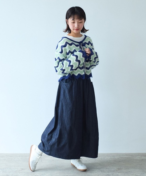 bulle de savon（ビュルデサボン）の「7oz denim コクーンスカート