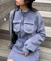 SPIRALGIRL | ピグメントハーフジップスウェットトップス(スウェット)