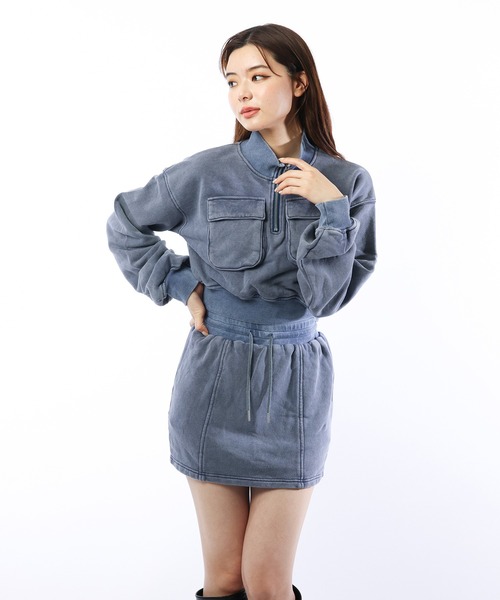 【セール】ピグメントハーフジップスウェットトップス（スウェット）｜SPIRALGIRL（スパイラルガール）