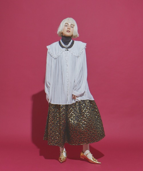 manana suerte（マニャーナスエルテ）の「レースカラーギャザーブラウス（シャツ/ブラウス・レディース・ホワイト/ブラック・FREE）」の11枚目の写真