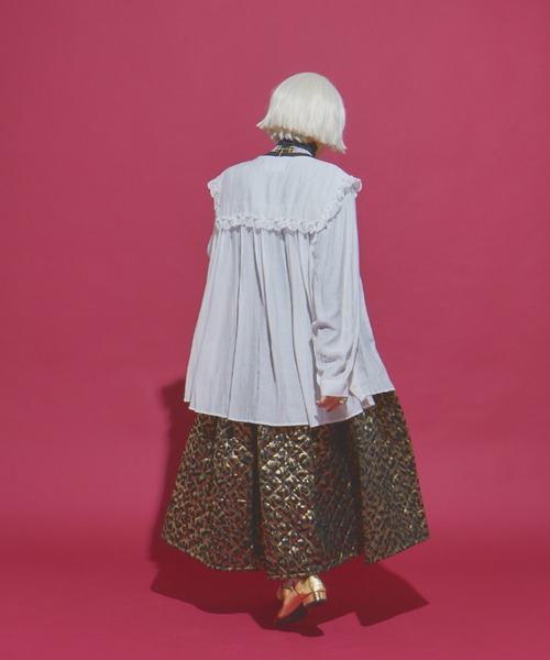 manana suerte（マニャーナスエルテ）の「レースカラーギャザーブラウス（シャツ/ブラウス・レディース・ホワイト/ブラック・FREE）」の13枚目の写真