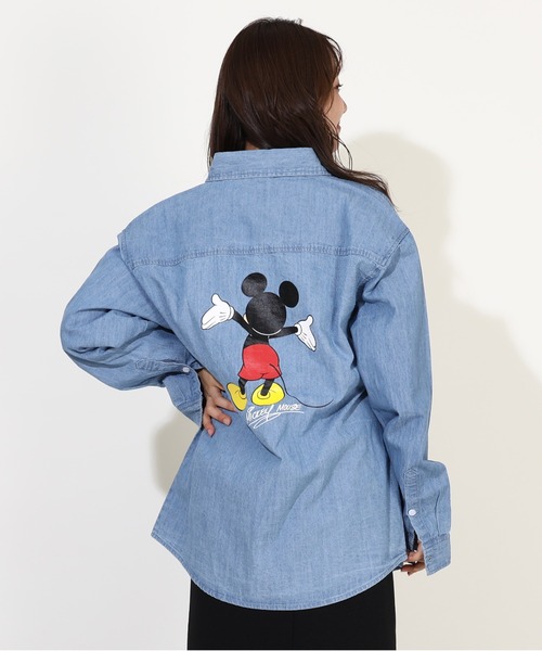 Disney(ディズニー)の「親子お揃い ディズニー 長袖 シャツ 9694A(シャツ/ブラウス・レディース・ライトインディゴブルー/レッド・M/S/XL/L)」の1枚目の写真