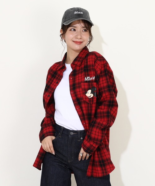 Disney(ディズニー)の「親子お揃い ディズニー 長袖 シャツ 9694A(シャツ/ブラウス・レディース・ライトインディゴブルー/レッド・M/S/XL/L)」の4枚目の写真