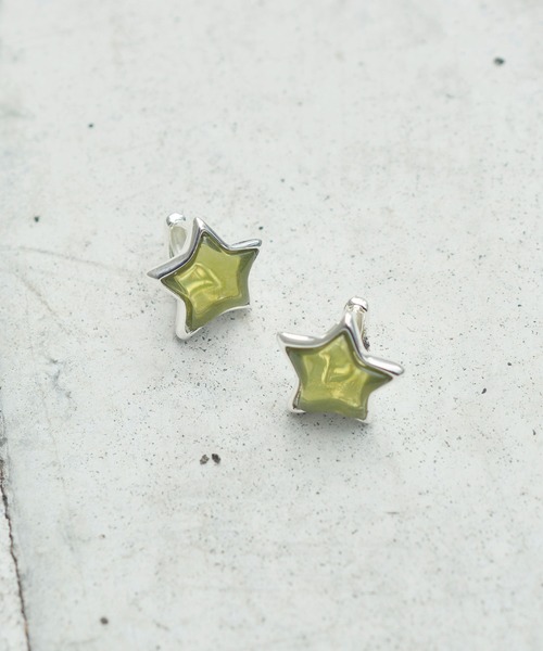 GOLDY（ゴールディ）の「ドゥードゥル スター ピアス（ピアス（両耳用）・レディース・グリーン/グレー/ブルー/イエロー・FREE）」の3枚目の写真