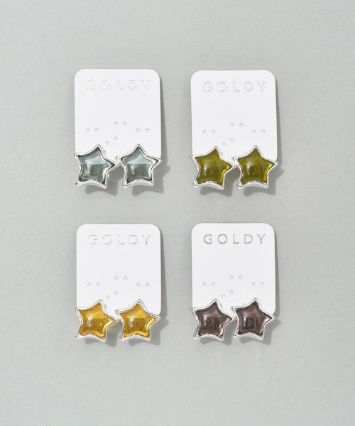 GOLDY（ゴールディ）の「ドゥードゥル スター ピアス（ピアス（両耳用）・レディース・グリーン/グレー/ブルー/イエロー・FREE）」の8枚目の写真