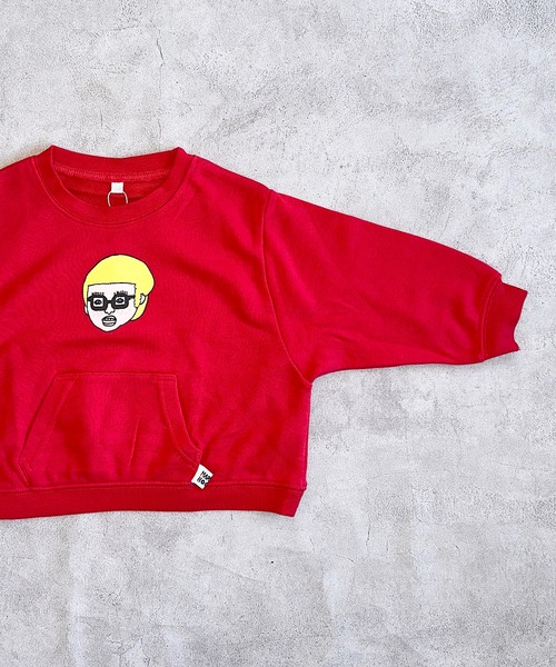 HOGAN RANCH WEAR（ホーガンランチウエア）の「カンガルーポケットトレーナー（スウェット・キッズ・イエロー/グレー/アイボリー/レッド・100/80/110/95/90/150/140/130/120）」の7枚目の写真