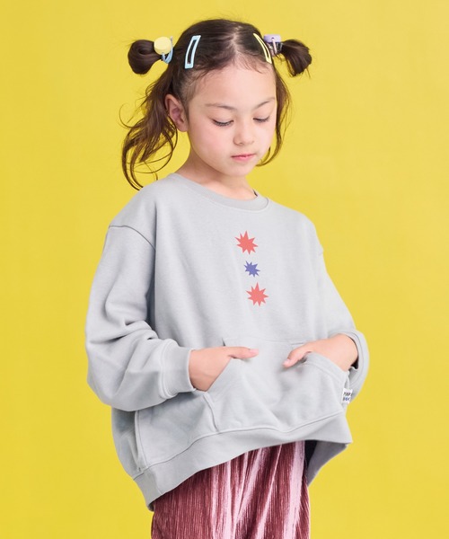 HOGAN RANCH WEAR（ホーガンランチウエア）の「カンガルーポケットトレーナー（スウェット・キッズ・イエロー/グレー/アイボリー/レッド・100/80/110/95/90/150/140/130/120）」の18枚目の写真