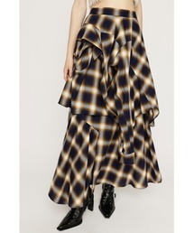 PLAID LAYERED L/SK プレイド レイヤード ロングスカート