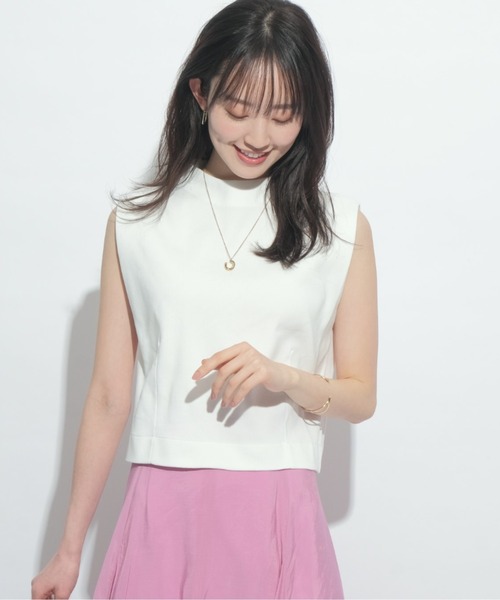 JUSGLITTY ほしい フリンジツイードニット ノースリーブ ジャス
