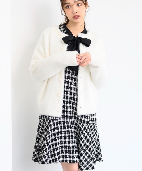 ミッシュマッシュ MISCH MASCH 【2024秋冬新作】ふわふわシャギー袖ニット/MM438303 （BLACK） ミッシュマッシュ MISCH MASCH 【2024秋冬新作】ふわふわ
