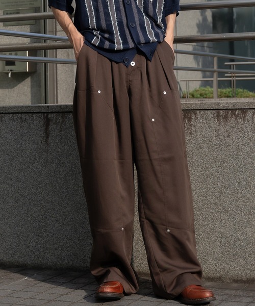 Perushu（ペルーシュ）の「ダブルニーアソートスラックス（スラックス・メンズ・ブラック/グレー/ネイビー/ダークブラウン・SMALL/MEDIUM/LARGE）」の3枚目の写真