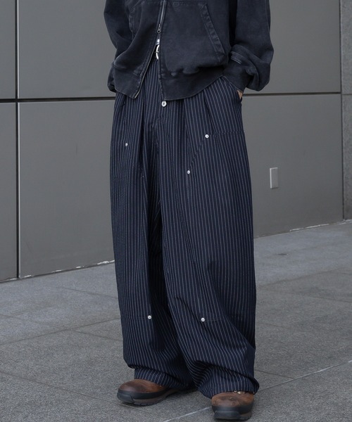 Perushu（ペルーシュ）の「ダブルニーアソートスラックス（スラックス・メンズ・ブラック/グレー/ネイビー/ダークブラウン・SMALL/MEDIUM/LARGE）」の4枚目の写真