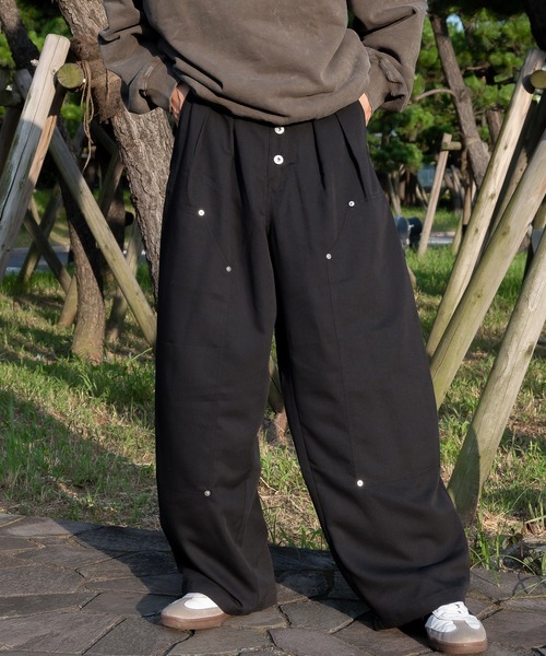 Perushu（ペルーシュ）の「ダブルニーアソートスラックス（スラックス・メンズ・ブラック/グレー/ネイビー/ダークブラウン・SMALL/MEDIUM/LARGE）」の6枚目の写真