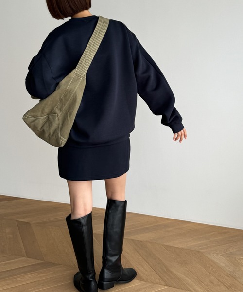 CANAL JEAN（キャナルジーン）の「El mar　ロゴスウェットSETUP（セットアップ・レディース・ネイビー/ブラウン・SMALL）」の7枚目の写真