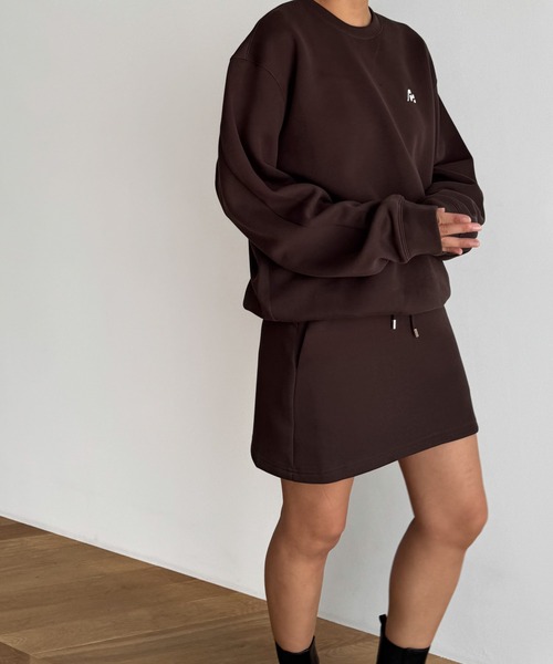 CANAL JEAN（キャナルジーン）の「El mar　ロゴスウェットSETUP（セットアップ・レディース・ネイビー/ブラウン・SMALL）」の12枚目の写真