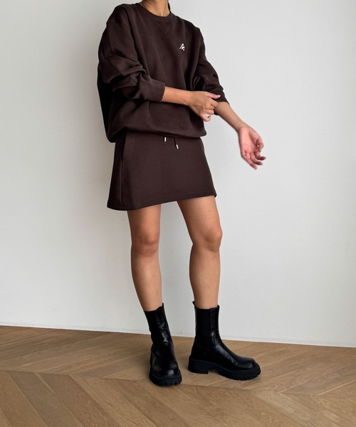 CANAL JEAN（キャナルジーン）の「El mar　ロゴスウェットSETUP（セットアップ・レディース・ネイビー/ブラウン・SMALL）」の14枚目の写真