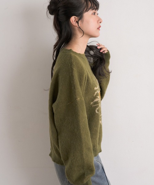 RETRO GIRL(レトロガール)の「花柄ジャガードNTPO(ニット/セーター・レディース・ダークブルー/ダークグリーン/ナチュラル・FREE)」の8枚目の写真