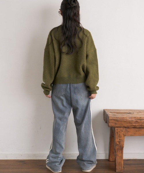 RETRO GIRL(レトロガール)の「花柄ジャガードNTPO(ニット/セーター・レディース・ダークブルー/ダークグリーン/ナチュラル・FREE)」の13枚目の写真