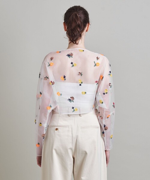 ロエフ　LOEFF　フラワースパンコールオーガンジー ブラウスシャツ LOEFF（ロエフ）の「＜LOEFF＞フラワー スパンコール オーガンジー