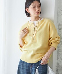 〈手洗い可能〉7G ウール カシミヤ ヘンリーネック 2WAY プルオーバー