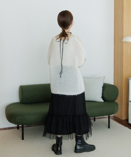 flower（フラワー）の「ダブルレーススカート（スカート・レディース・アイボリー/ブラック・FREE）」の7枚目の写真