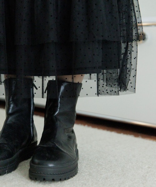 flower（フラワー）の「ダブルレーススカート（スカート・レディース・アイボリー/ブラック・FREE）」の9枚目の写真