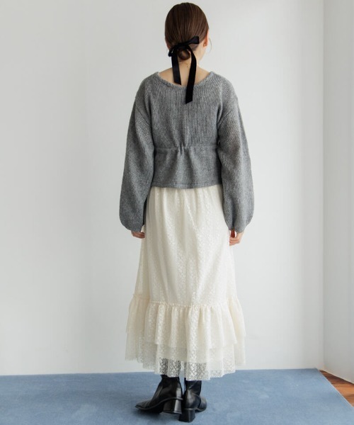 flower（フラワー）の「ダブルレーススカート（スカート・レディース・アイボリー/ブラック・FREE）」の20枚目の写真
