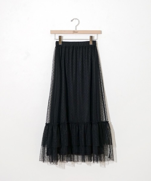 flower（フラワー）の「ダブルレーススカート（スカート・レディース・アイボリー/ブラック・FREE）」の22枚目の写真