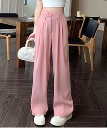 クロスウエスト ハイウエストストレートパンツ