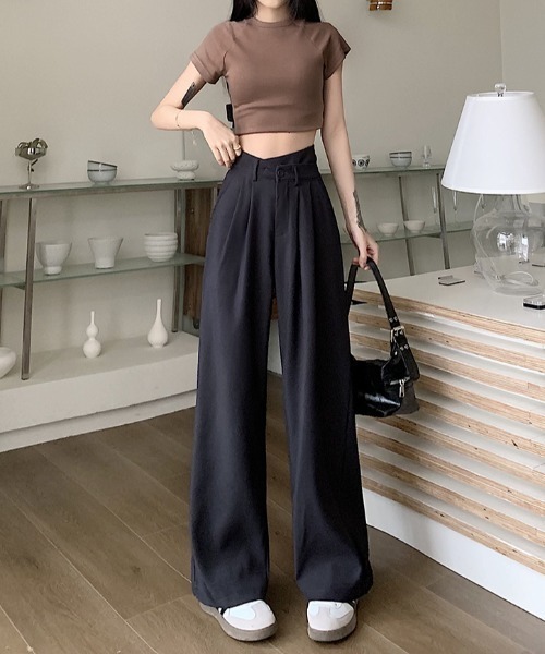 Per sist ence(パーシエンス)の「クロスウエスト ハイウエストストレートパンツ(その他パンツ・レディース・ダークグレー/ホワイト/ピンク/ブラック・LARGE/SMALL/MEDIUM)」の20枚目の写真