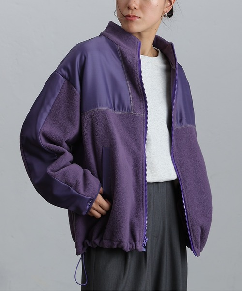 COLONY 2139（コロニートゥーワンスリーナイン）の「フリース切替ジッパーブルゾン（ブルゾン・レディース・パープル/アイボリー・FREE）」の2枚目の写真